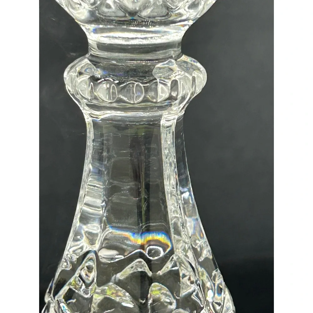 Cristal d'Arques France Lead Crystal Candlestick Holder Diamond Cut 6.5 Inch